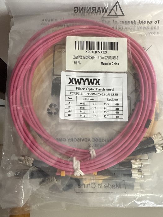 Cablu patch fibră optică 2x2m OM4 DX LSZH 3.0mm,duplex,LC FC SC ST