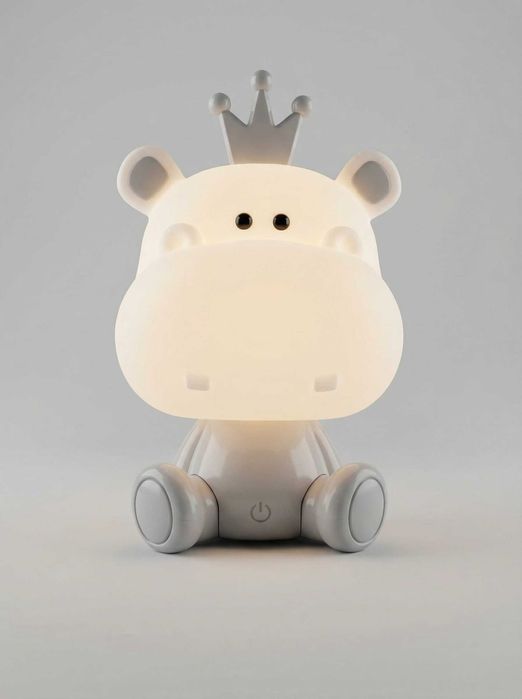 Lampa de Veghe Hipopotam cu 3 Nivele de Lumina & Cablu USB