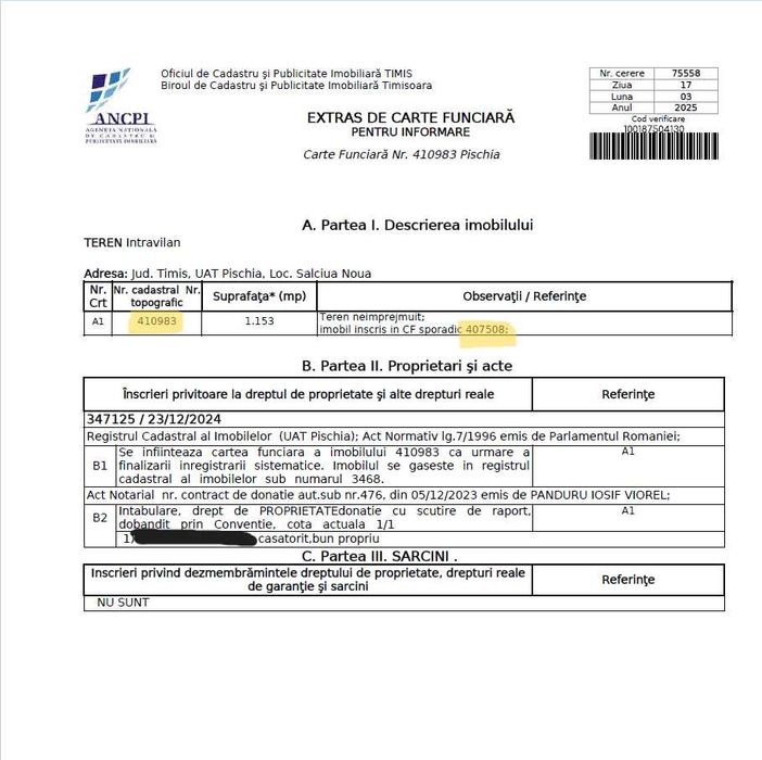 Teren pentru casa de vacanta / locuita permanenta