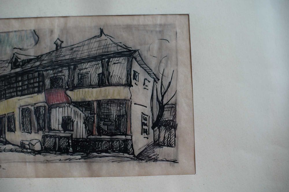 Desen original Th. Popp 1960 26 x 15 cm
