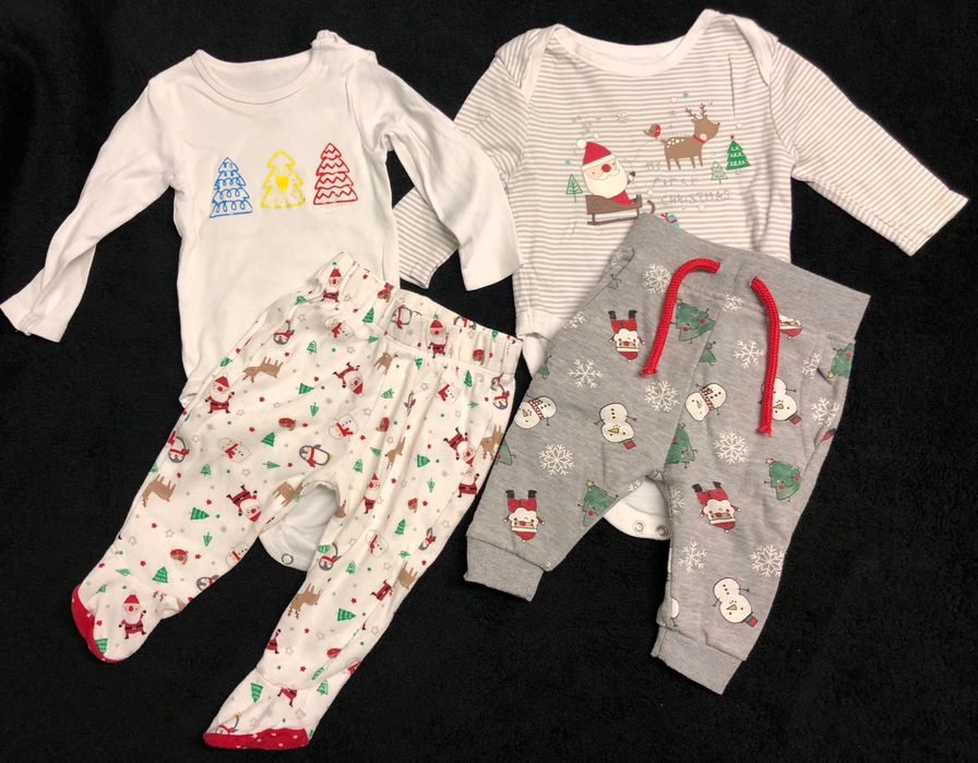 Lot hainute bebe Crăciun 1-6 luni 62/68 (12 buc)