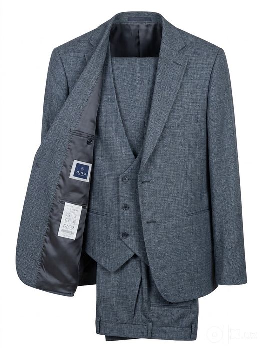 Мужской стильный костюм-тройка Digo (UZB), размер 48 (Slim Fit)