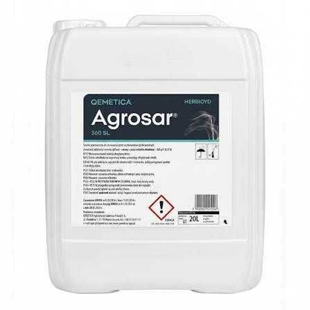 Erbicid total AGROSAR 360 SL - 20 Litri, Qemetica, Glifosat 360 g/l (2 BUC DISPONIBILE)