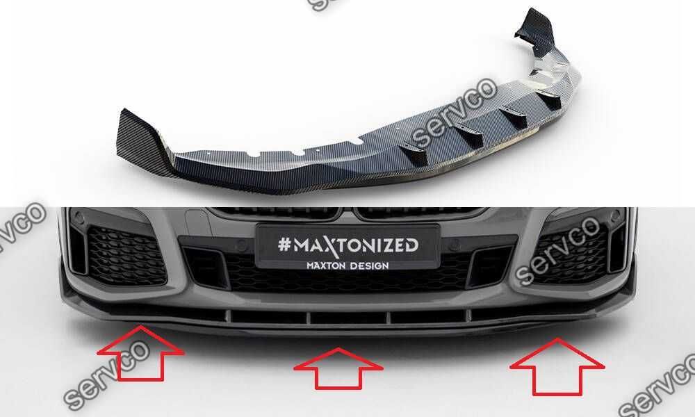 Pachet Set Splitter Exterior Prelungiri Body kit tuning Bmw Seria 7 G11 M-Pack Facelift 2019-2022 v12 - Maxton Design  Fibra Carbon