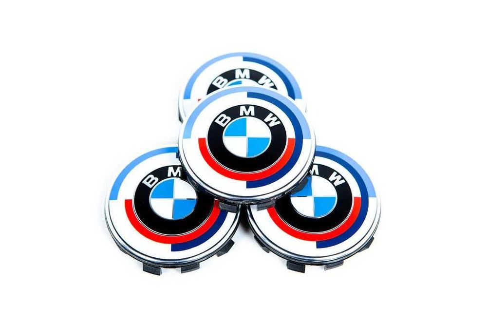 Set 4 Embleme Jante BMW 68mm Editie 50 Ani Anniversary 50th Motorsport