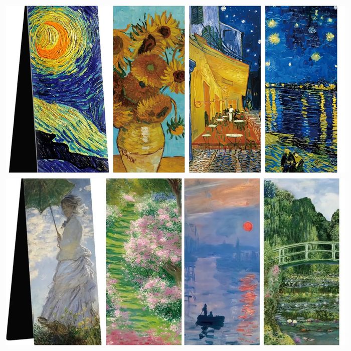 Cutie cadou Cititor/Artist: 4xSemn de carte Van Gogh/Monet