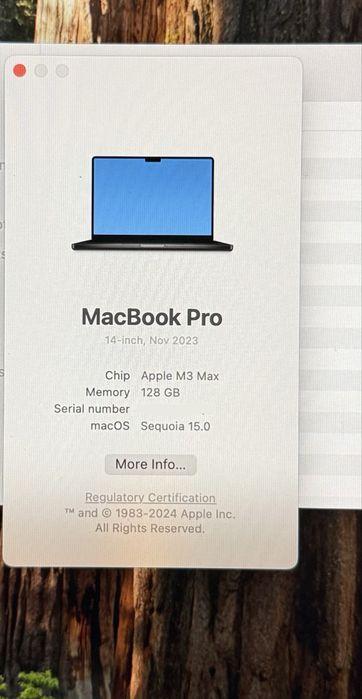 Apple Macbook Pro 14’ M3 Max 128Gb 4Tb Space Grey
