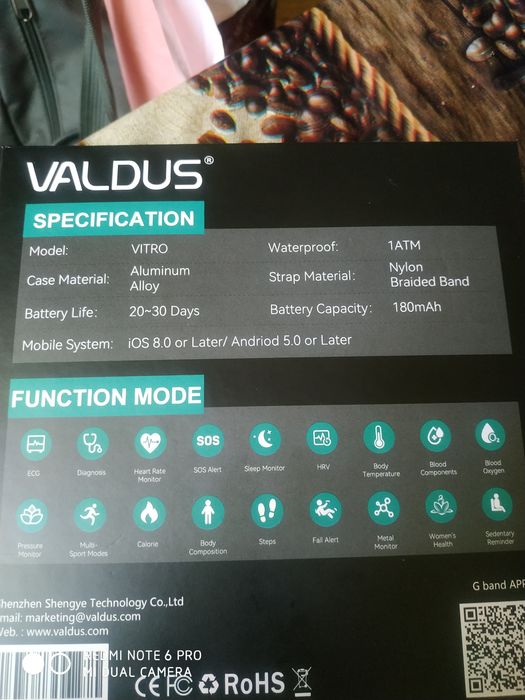 Продаются умный браслет Valdus VITRO