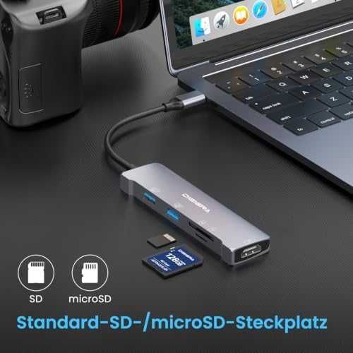 Нов хъб USB C адаптер 5 в 1 HDMI USB 3.0 USB 2.0 SD Micro SD за лаптоп