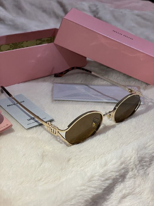 Ochelari de soare Miu Miu | Auriu/ Maro