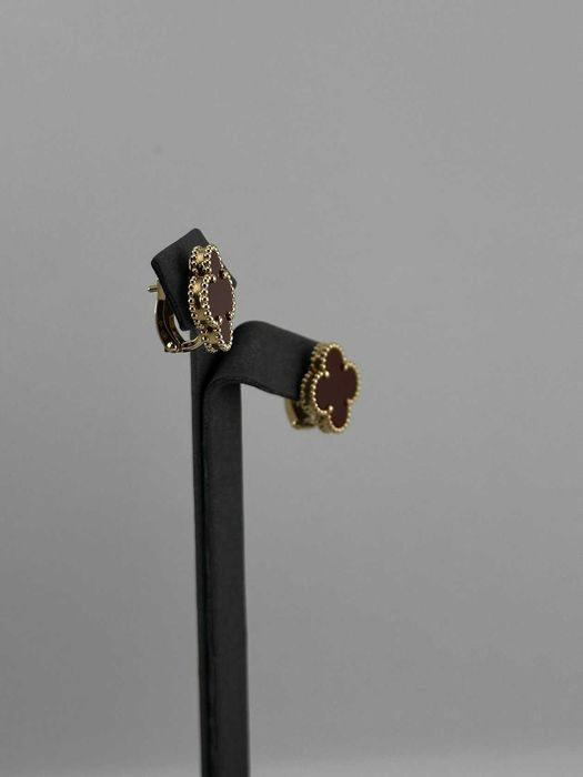 Серьги Van Cleef Vintage Alhambra Carnelian
