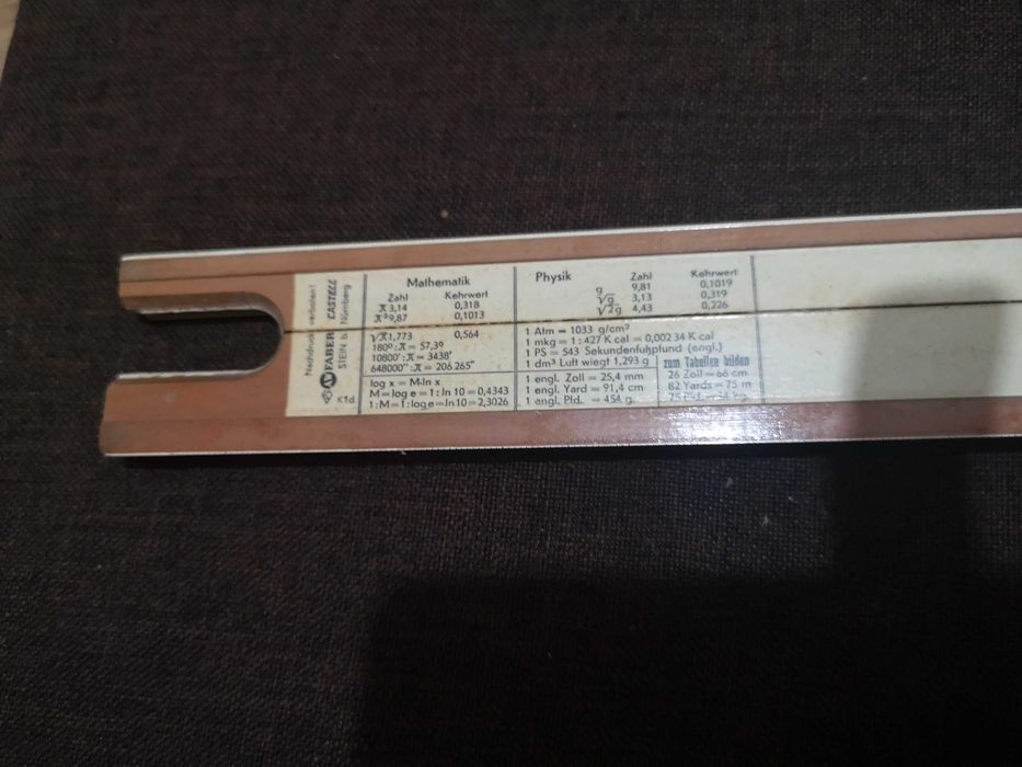 Rigla de calcul Faber Castell 1/87 veche, vintage
