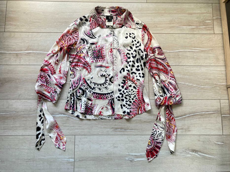 Just Cavalli Animal Print женска копринена блуза коприна IT40 / S / 36