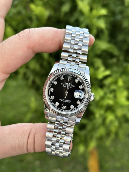 rolex datejust black dial 36,mm femei