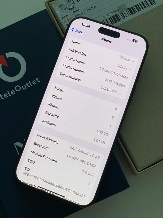 iPhone 16 Pro Max 1TB Black Titanium – Grade Premium | 100% Батерия (14 цикъла) | 2 Години Гаранция
