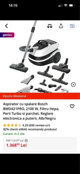 Aspirator cu spalare Bosh