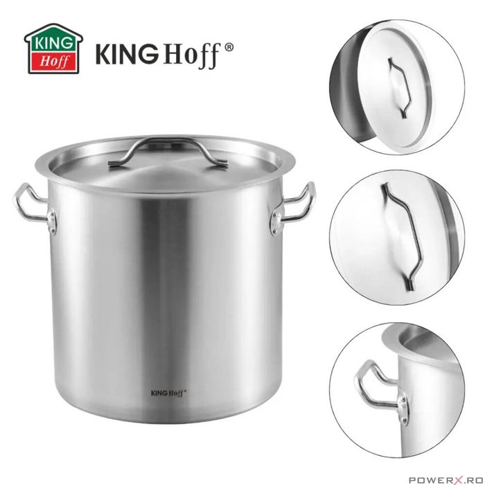 Oala cu capac din otel inoxidabil, capacitate 36 litri, 36 cm,