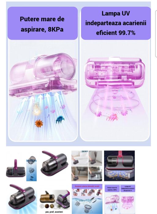 Aspirator UV Anti-Acarieni cu Tehnologie Avansata - Sterilizare 99% si