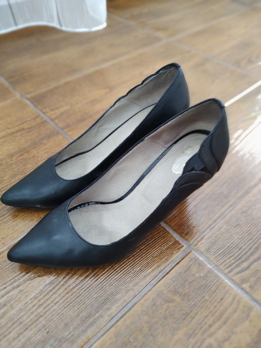 Pantofi piele naturală negri