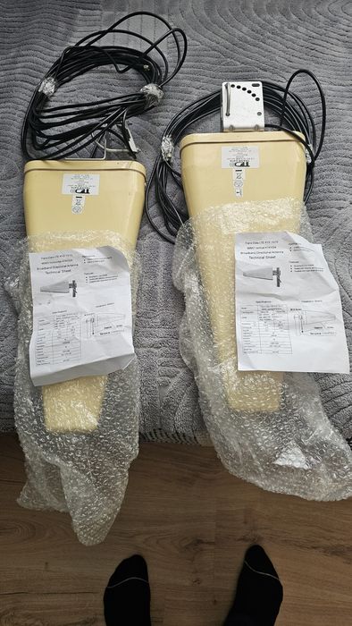 Kit 2 antene 4G/LTE logaritmice 800-3000MHz cabluri de 10m ATK-LOG ALP SMA-tată