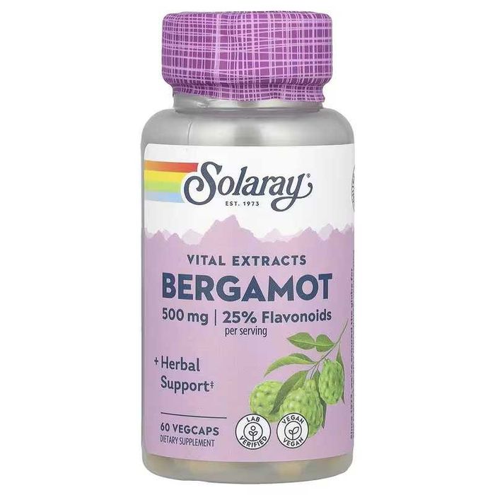 Solaray Bergamot бергамот, 60 растительных капсул