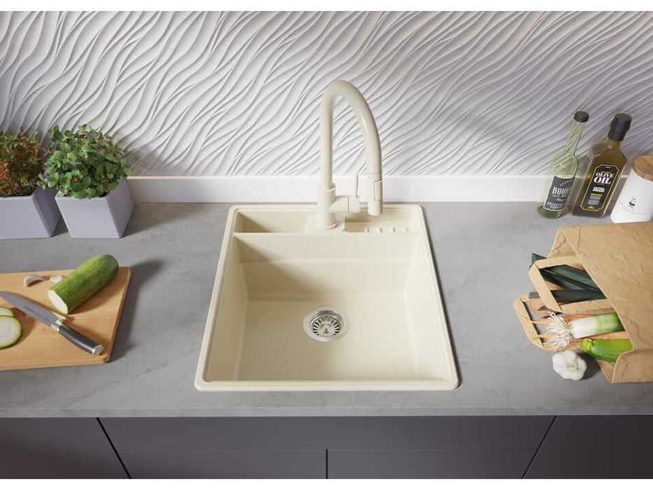 БЕж кухненска гранитна мивка Ню Йорк 50 Multispace 480 x 530 мм