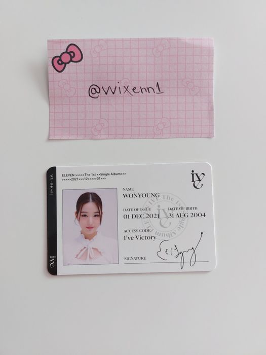 Kpop IVE Wonyoung Eleven pob картичка
