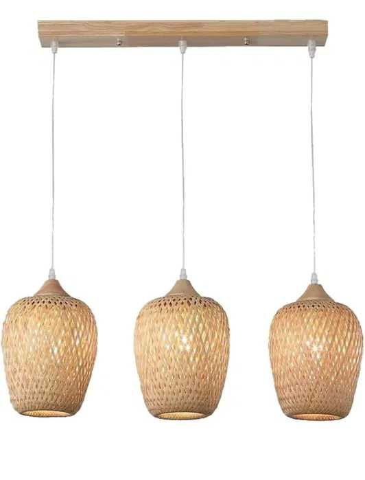 Ратан Бамбук таванна лампа в китайски стил намален на 120 лв