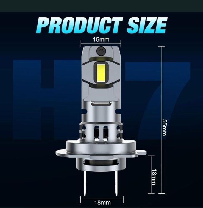 Becuri H7 LED Lumina Alba 6500k CanBus Becuri Auto Led H7 Clasic