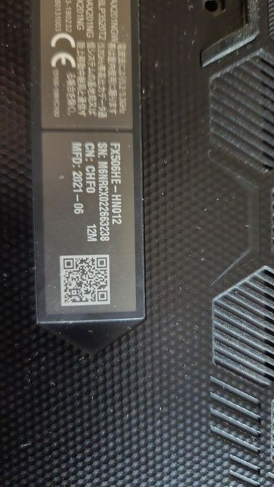 Продаю ноутбук Asus Tuf Gaming FX506HE по запчастям разбор