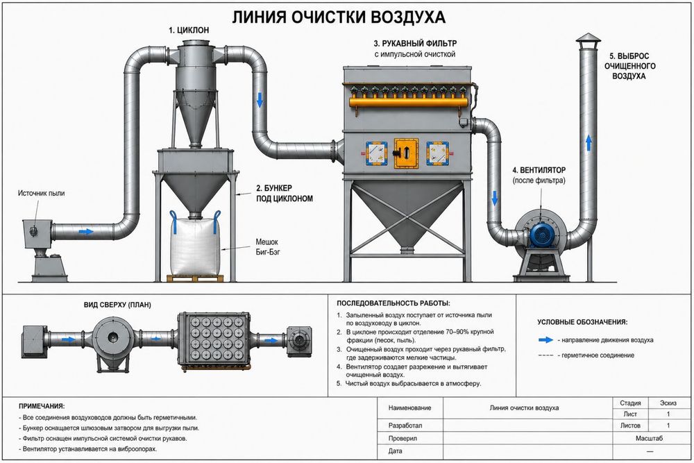 Циклоны для улавливания пыли