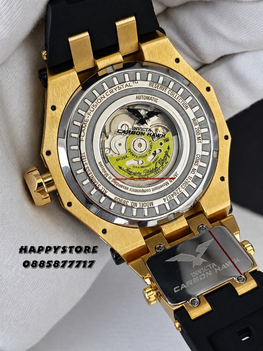 INVICTA Carbon Hawk automatic Gold 55 mm, Инвикта нов мъжки часовник