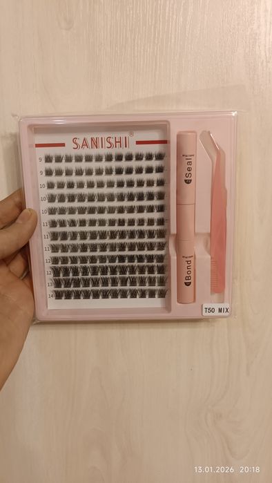 SANISHI kiprik seti – uy sharoitida kiprik yopishtirish