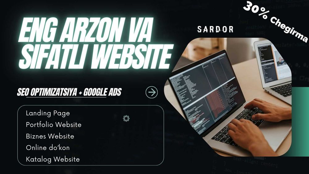 Sayt Yaratish | Создание сайтов + SEO | Google'da 1-o'rinda Ko'rining