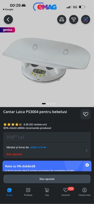 Cantar bebelus laica PS3004, 20 kg