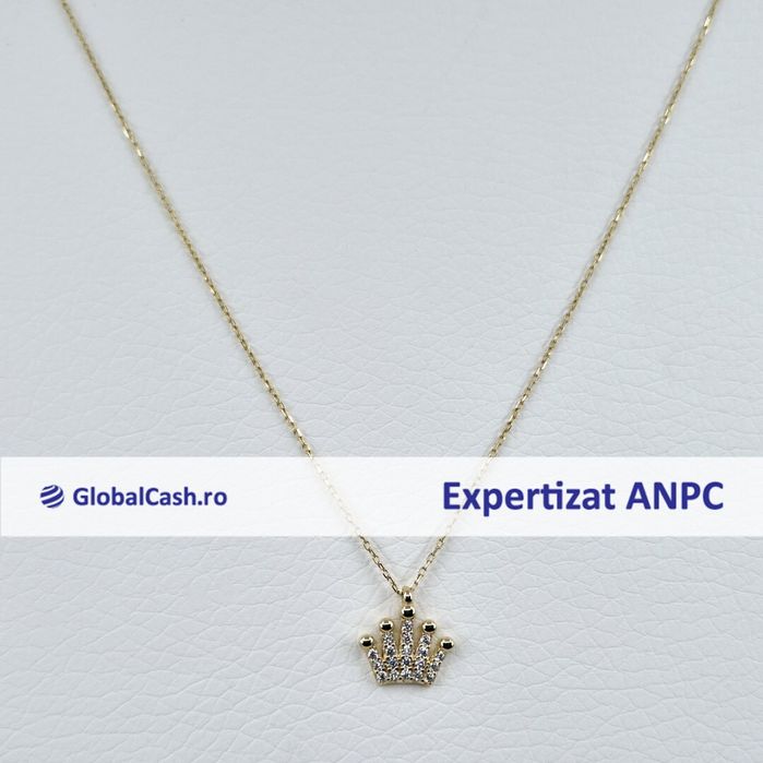 Lant cu pandantiv din aur de 14k, 1.52g | GlobalCash.ro #GO115768
