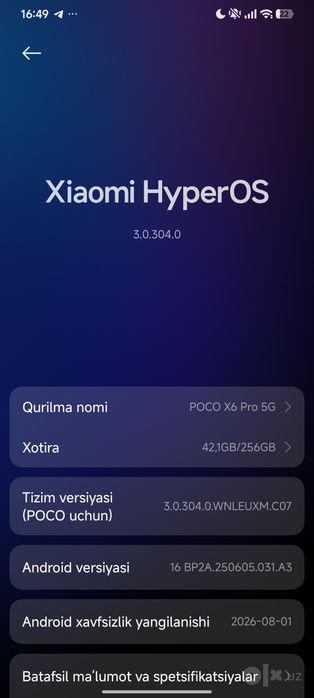 Poco x6 pro kafolat bor