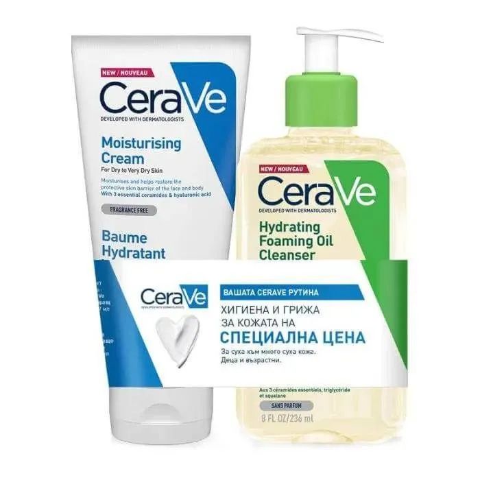 CeraVe Moisturizing Cream+Hydrating Foaming Oil Cleanser
