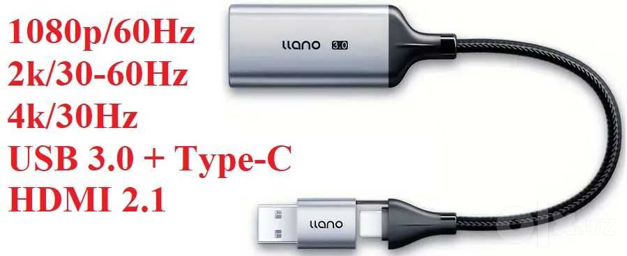 Для видео карта захвата HDMI к USB/TypeC  2160p/1080p