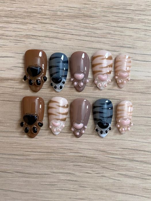 Ръчно рисувани изкуствени нокти press on nails