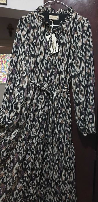 Rochie din voal, cu maneca lunga