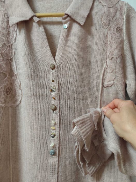 30 лв НОВОГОДИШНО НАМАЛЕНИЕ от 40  Уникална Арт туника- дълга жилетка