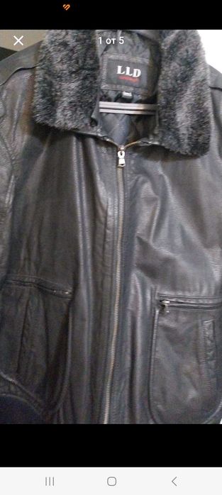 Черно естествена кожа яке xxl ново LLD