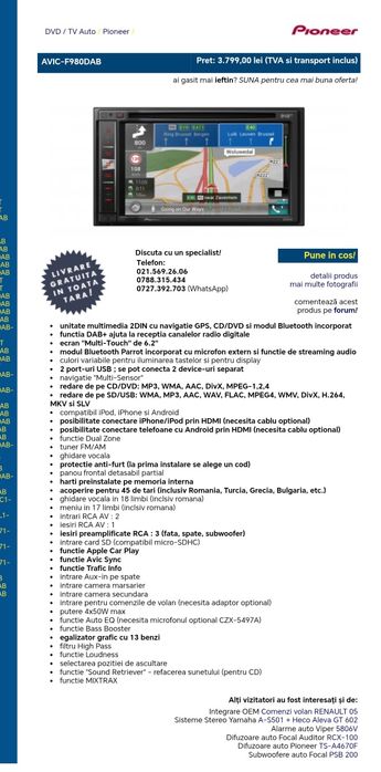 Navigatie Pioneer F980DAB