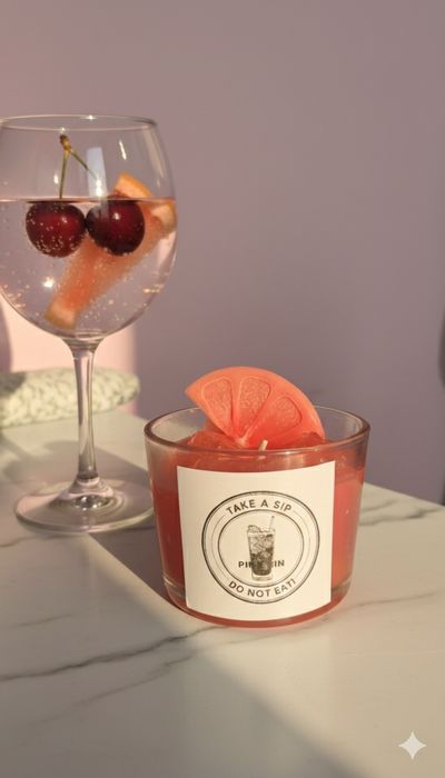 Lumanare băutură Pink gin