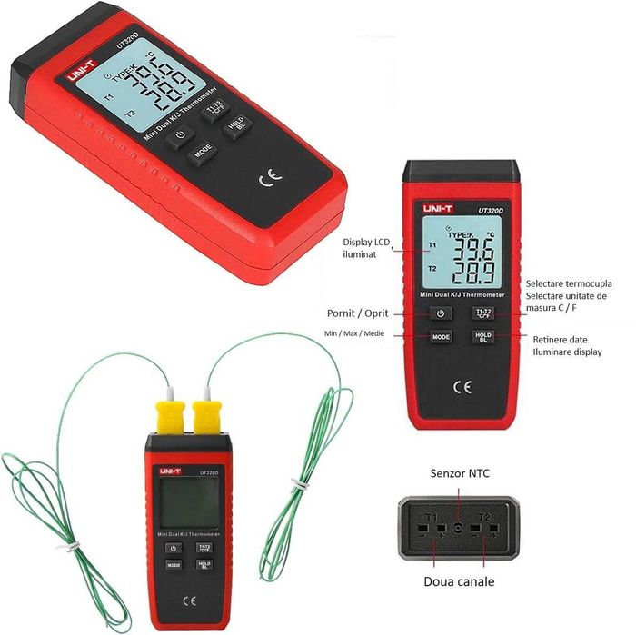Termometru digital UNI-T UT320D -50 / 1300 grade C