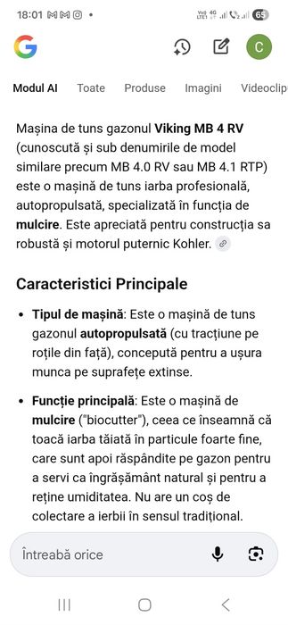 Masină tuns iarbă Viking