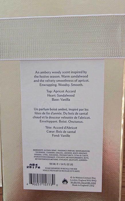 Оригинален парфюм Jo Malone Sandalwood & Spiced Apricot, 100 ml