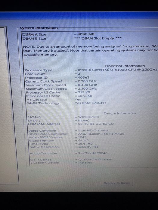 Laptop Dell Inspiron 15 3567