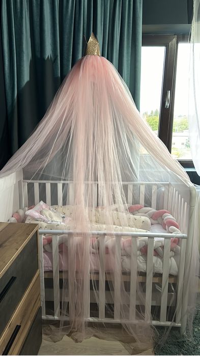 Patut bebe, alb, lemn